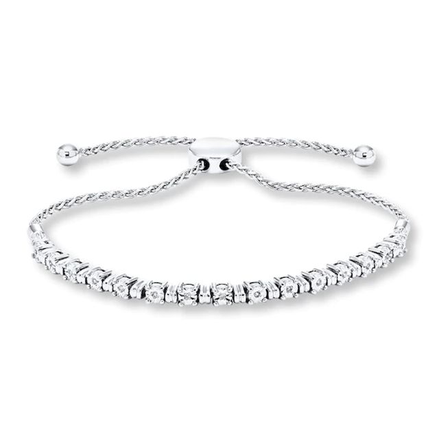 Bolo Bracelet 1/15 ct tw Diamonds Sterling Silver