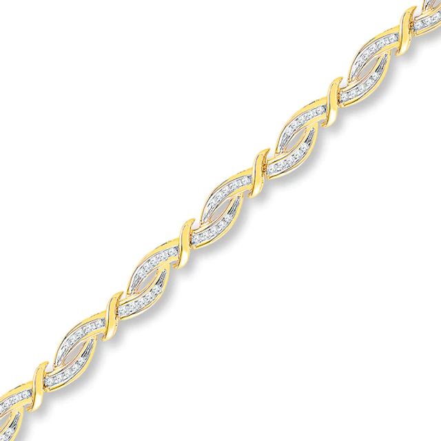 Diamond Bracelet 1/2 ct tw Round-cut 10K Yellow Gold