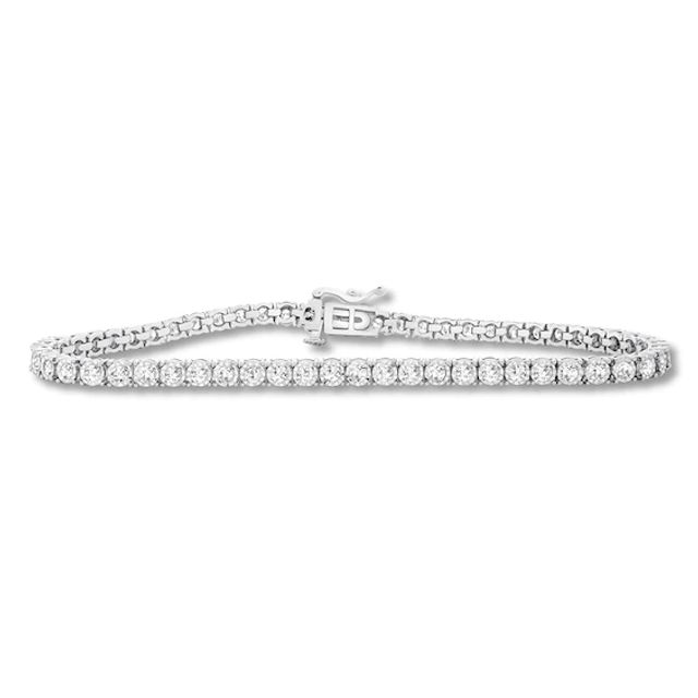 Diamond Bracelet 2 ct tw Round-cut 10K White Gold 7.25" Length