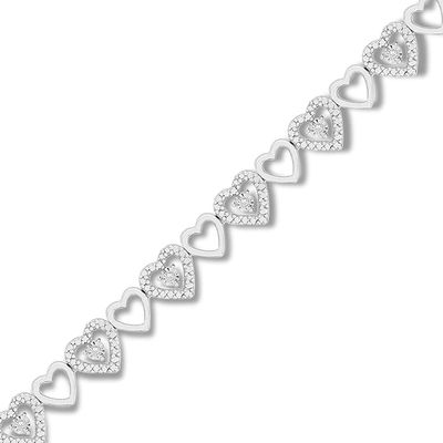 Kay Diamond Heart Bracelet 1/20 ct tw Round-cut Sterling Silver