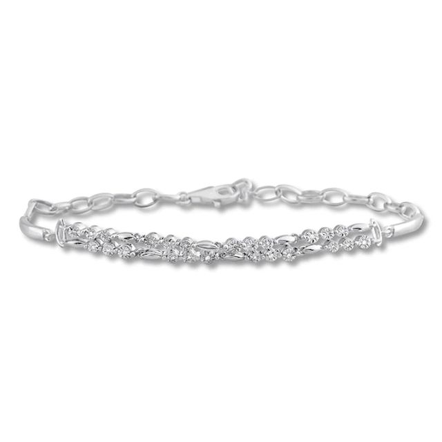 Diamond Bracelet 1/15 ct tw Round-cut Sterling Silver 7.5"