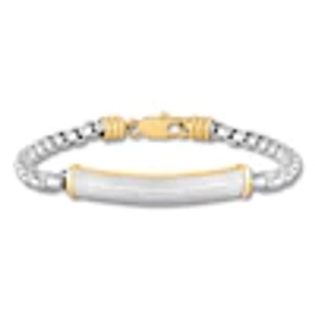 Kay Outlet Men's Diamond Cuban Link Bracelet 1 ct tw Round-cut 10K Yellow Gold 8.5