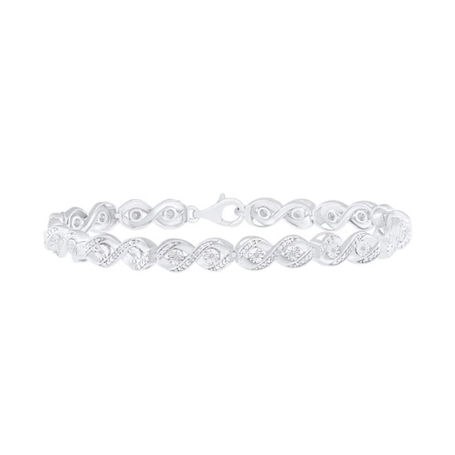 Diamond Bracelet 1/6 ct tw Sterling Silver 7.5"