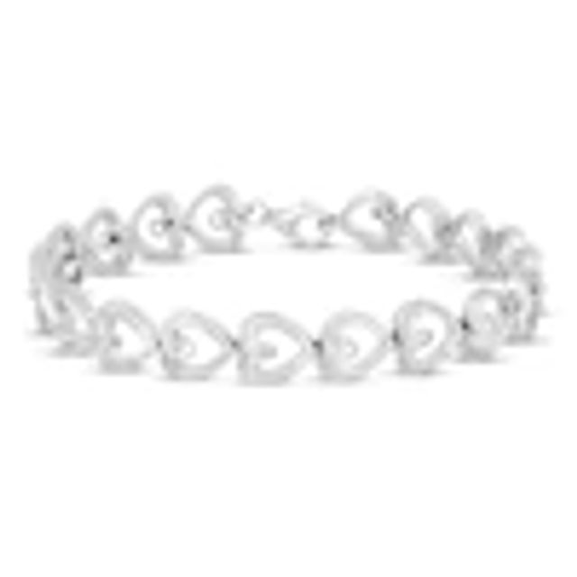 Kay Hallmark Diamonds Heart Bracelet 1/10 ct tw Sterling Silver 7.5"