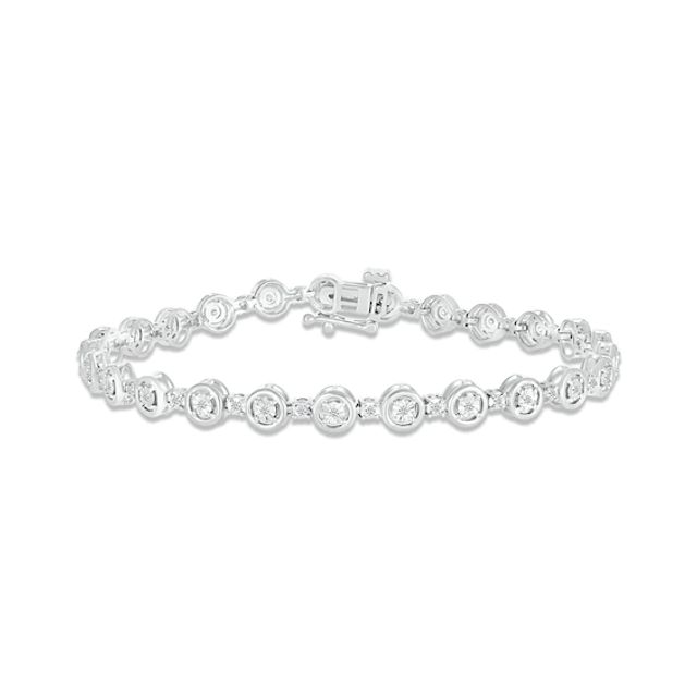 Diamond Tennis Bracelet 1/4 ct tw Round-cut 10K White Gold 7.25"