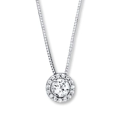 Kay Lab-Created White Sapphire Necklace Sterling Silver