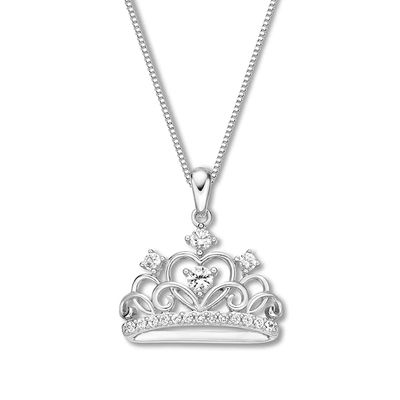 Kay Crown Necklace Lab-Created White Sapphires Sterling Silver
