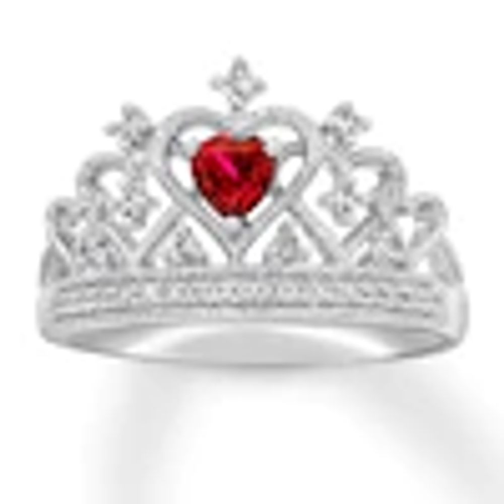 Kay Lab-Created Ruby Crown Ring Sterling Silver