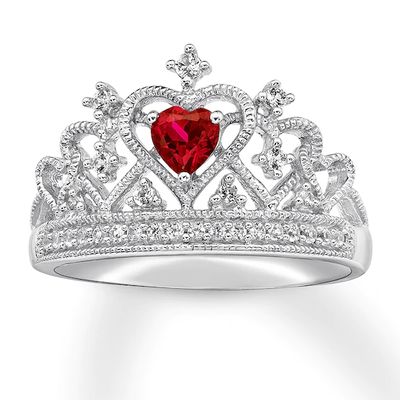 Kay Lab-Created Ruby Crown Ring Sterling Silver