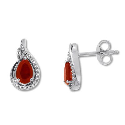 Kay Lab-Created Ruby Earrings Lab-Created Sapphires Sterling Silver