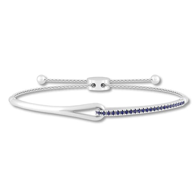 Love + Be Loved Lab-Created Sapphire Bolo Bracelet Sterling Silver