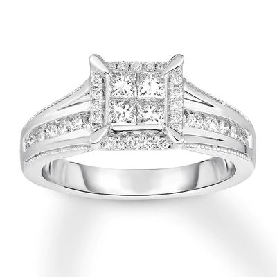Kay Diamond Engagement Ring 3/4 ct tw Princess-cut 14K White Gold