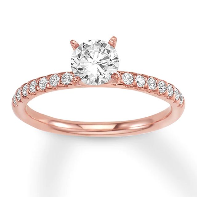 Diamond Engagement Ring 3/4 ct tw Round-cut 14K Rose Gold