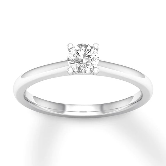 Diamond Solitaire Ring 1 carat Round-cut 14K White Gold (I2/I)