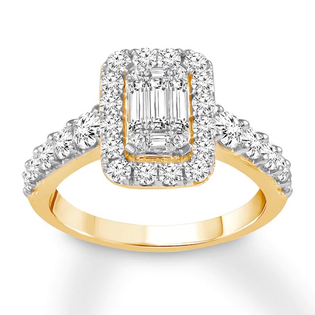 Kay Diamond Engagement Ring 1 ct tw Baguette & Round 14K Yellow Gold