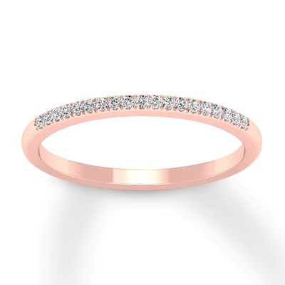 Diamond Wedding Band 1/15 ct tw Round-cut 10K Rose Gold