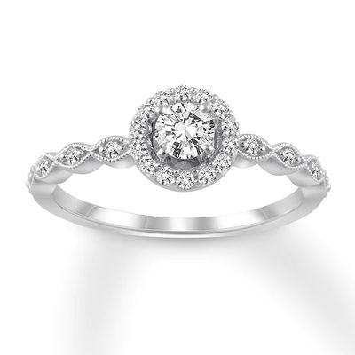 Kay Diamond Engagement Ring 3/8 ct tw Round-cut 10K White Gold