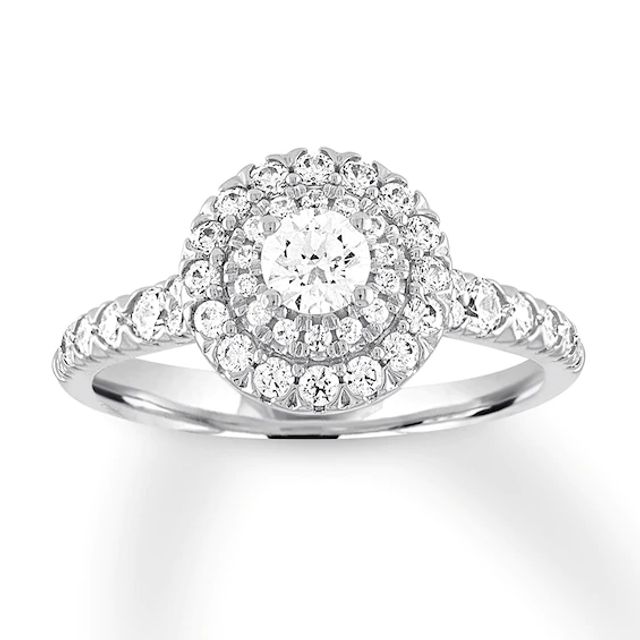 Diamond Engagement Ring 5/8 ct tw Round-cut 14K White Gold