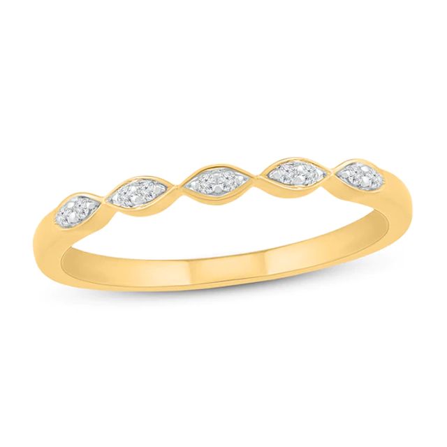 Round-cut Diamond Wedding Band 1/20 ct tw 10K Yellow Gold