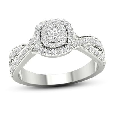 Diamond Engagement Ring 3/8 ct tw Round-cut 10K White Gold