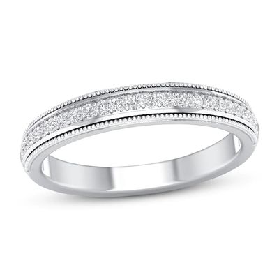 Diamond Wedding Band 1/ ct tw Round-cut 10K White Gold