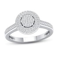 Diamond Engagement Ring 1/4 ct tw Round-cut 10K White Gold