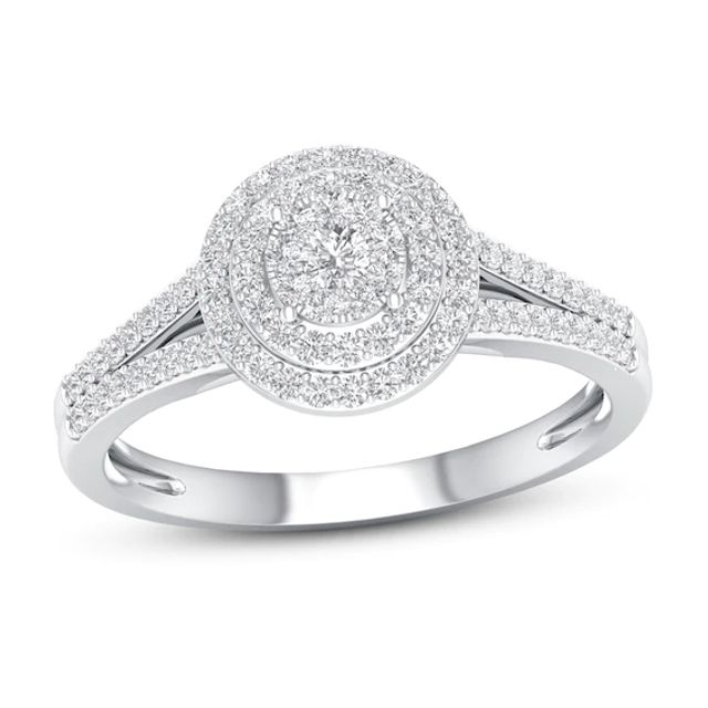 Diamond Engagement Ring 1/3 ct tw Round-cut 10K White Gold