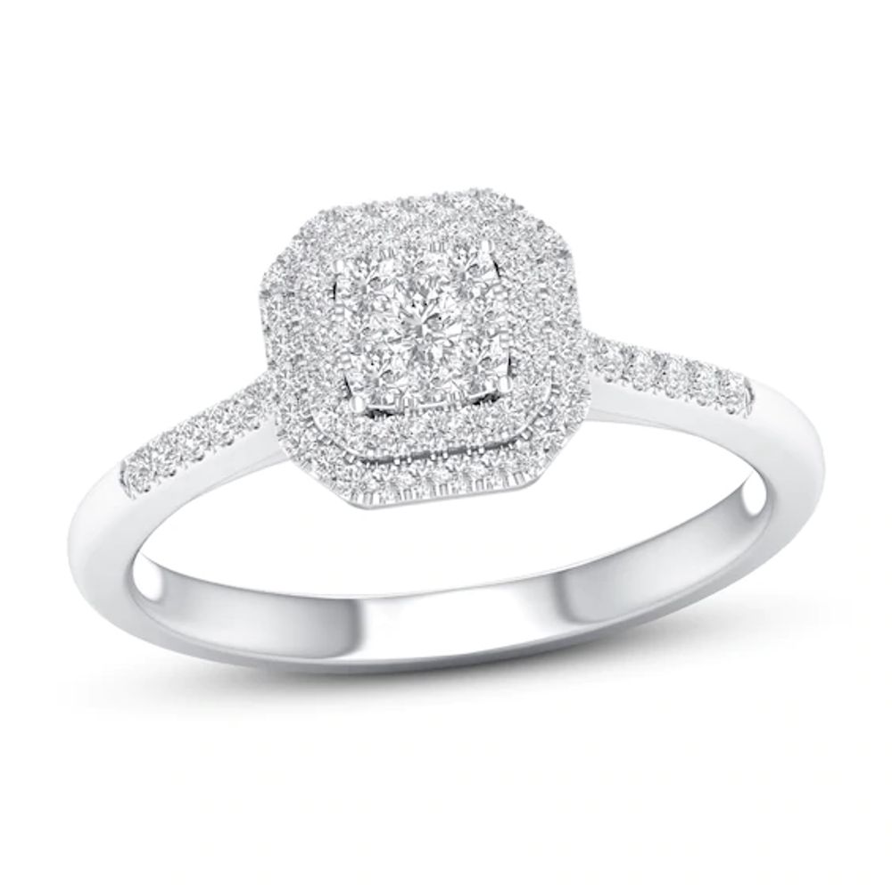 Diamond Engagement Ring 3/8 ct tw Round-cut 10K White Gold