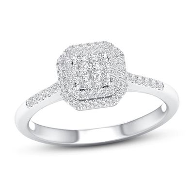 Diamond Engagement Ring 3/8 ct tw Round-cut 10K White Gold