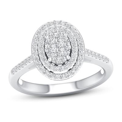 Diamond Engagement Ring 3/8 ct tw Round-cut 10K White Gold