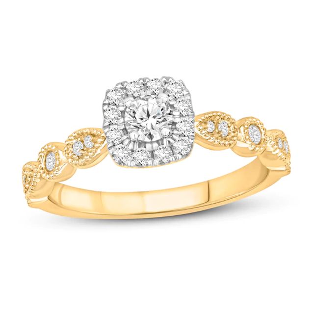 Diamond Engagement Ring 1/2 ct tw Round-cut 10K Two-Tone Gold