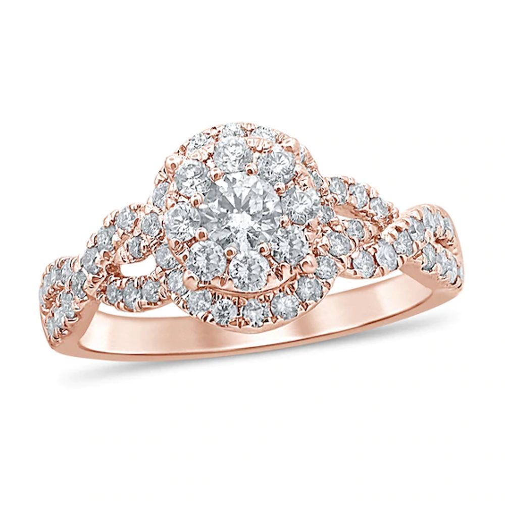 Diamond Engagement Ring 1 ct tw Round-cut 14K Rose Gold