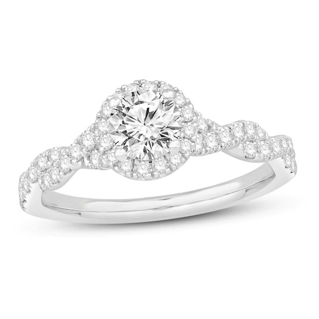 Diamond GIA-graded Engagement Ring 1 ct tw Round-cut 14K White Gold