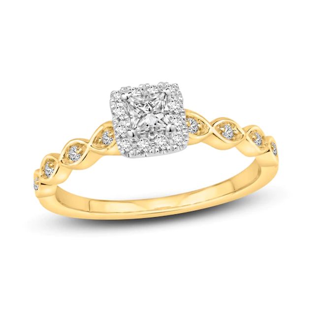 Kay Diamond Engagement Ring 3/8 ct tw Princess & Round 10K Two-Tone Gold