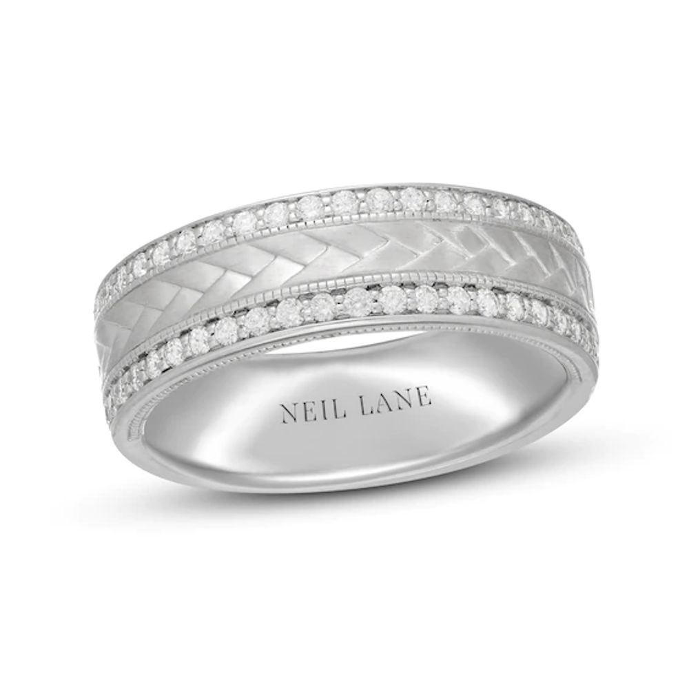 Kay Neil Lane Men's Diamond Wedding Band 1/2 ct tw Round-Cut 14K White Gold