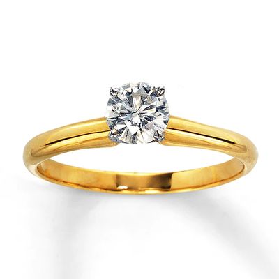 Kay Diamond Solitaire Ring 1/2 carat Round-Cut 14K Yellow Gold