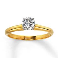 Diamond Solitaire Ring 1/2 carat Round-Cut 14K Yellow Gold (I/I2)