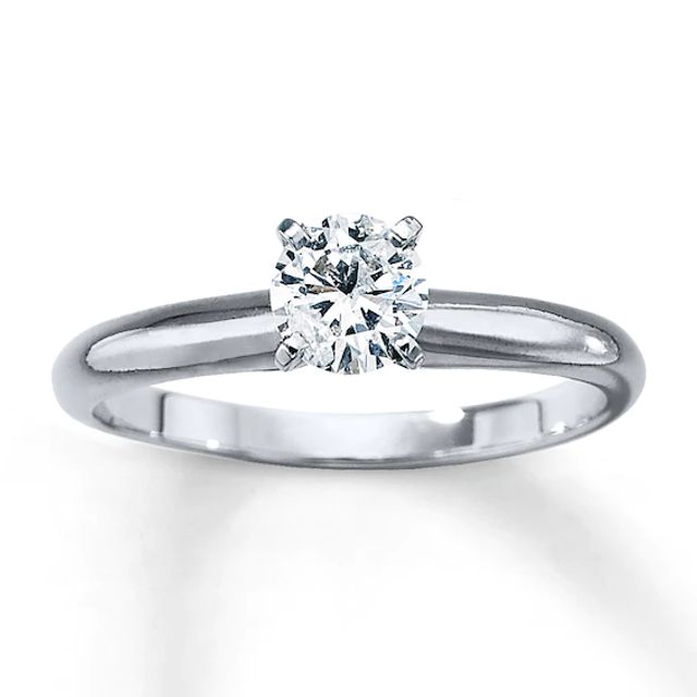 Kay Diamond Solitaire Ring 1/2 carat Round-cut 14K White Gold