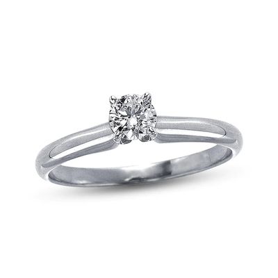 Kay Diamond Solitaire Ring 1/3 carat Round-Cut 14K White Gold