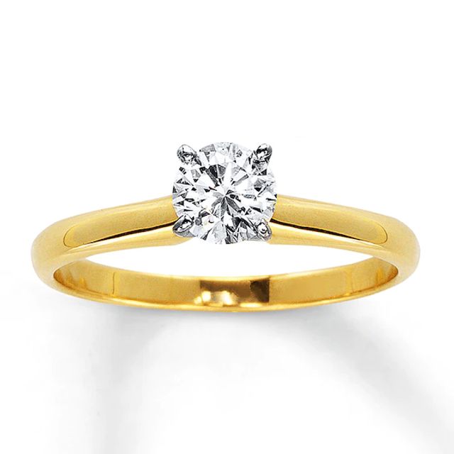 Certified Diamond Ring 1/2 carat Round-cut 14K Yellow Gold (I/I1)