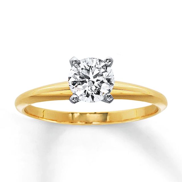 Certified Diamond Ring 3/4 ct Round-Cut 14K Yellow Gold (I/I1)