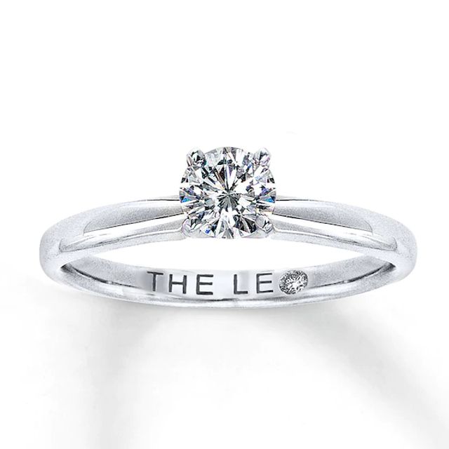 THE LEO Diamond Solitaire Ring 1/2 Carat Round-cut 14K White Gold