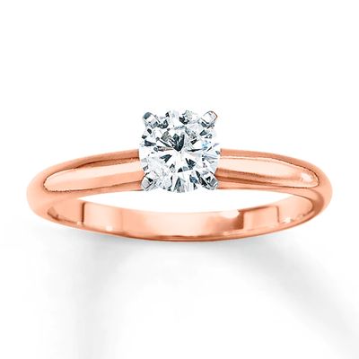 Kay Solitaire Engagement Ring 1/2 Carat Diamond 14K Rose Gold