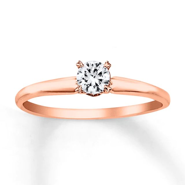 Kay Diamond Solitaire Ring 1/4 Carat Round-cut 14K Rose Gold