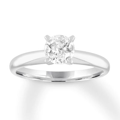 Kay Diamond Solitaire Engagement Ring 1 Carat Round 10K White Gold