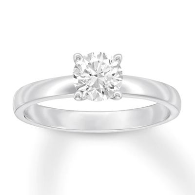 Certified Diamond Solitaire 3/4 Carat Round-cut 14K White Gold (I/SI2