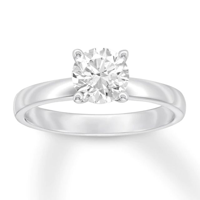 Kay Certified Diamond Solitaire Ring 1 ct Round 14K White Gold
