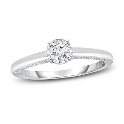 Kay Diamond Solitaire Ring 1/2 ct tw Round-cut 10K White Gold
