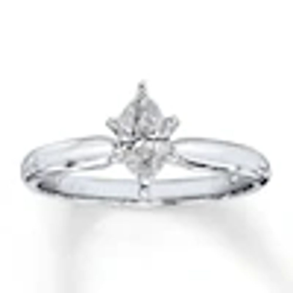 Kay Diamond Solitaire Ring 1/2 carat Marquise 14K White Gold