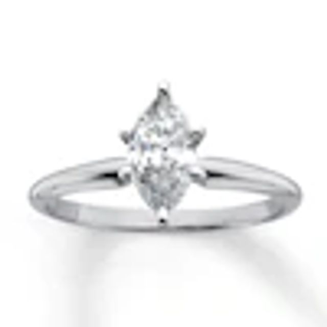 Kay Diamond Solitaire Ring 1 carat Marquise 14K White Gold